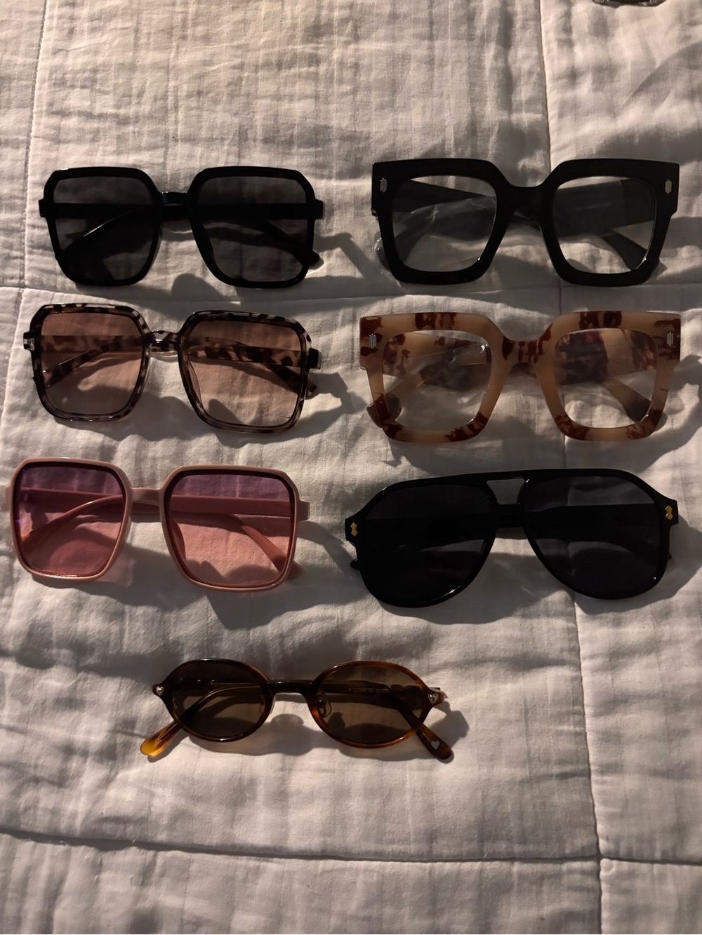 SHEIN Women's Sunglasses Set - Black, Tortoise, Pink, Brown